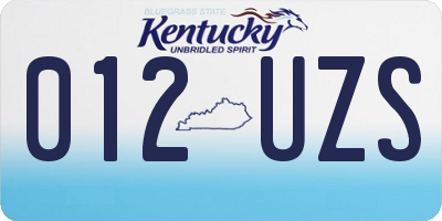 KY license plate 012UZS