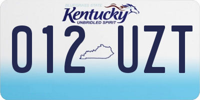 KY license plate 012UZT