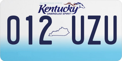 KY license plate 012UZU