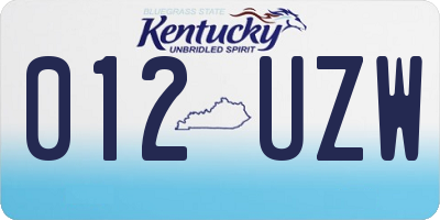 KY license plate 012UZW