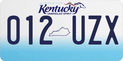 KY license plate 012UZX