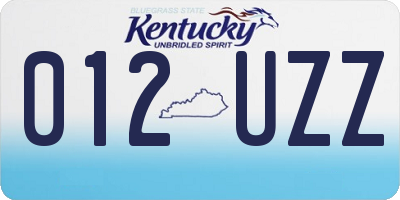 KY license plate 012UZZ
