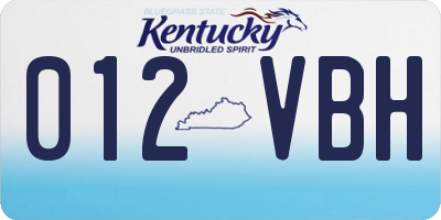 KY license plate 012VBH