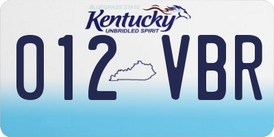 KY license plate 012VBR