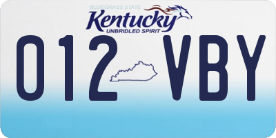 KY license plate 012VBY