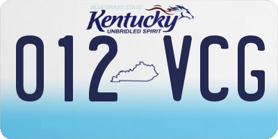 KY license plate 012VCG