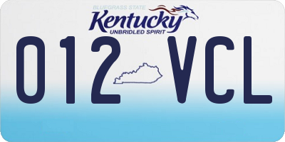 KY license plate 012VCL