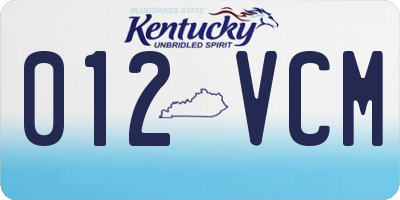 KY license plate 012VCM