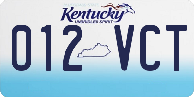 KY license plate 012VCT