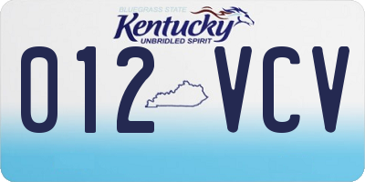 KY license plate 012VCV