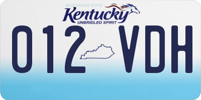 KY license plate 012VDH