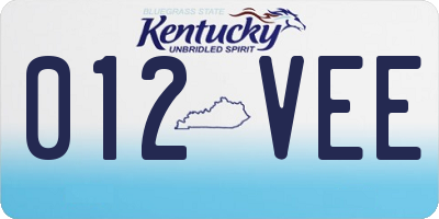 KY license plate 012VEE