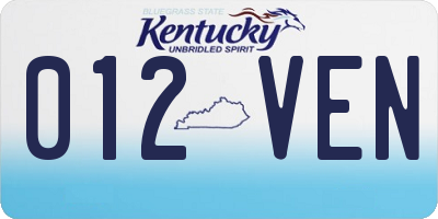 KY license plate 012VEN