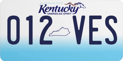 KY license plate 012VES