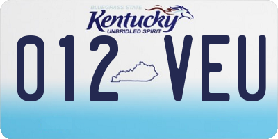 KY license plate 012VEU