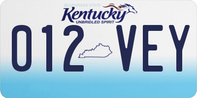 KY license plate 012VEY