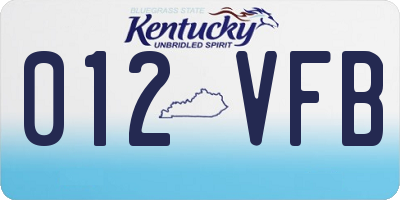 KY license plate 012VFB