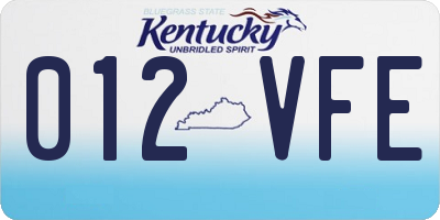 KY license plate 012VFE
