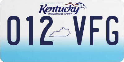 KY license plate 012VFG
