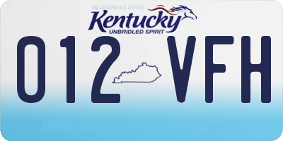 KY license plate 012VFH