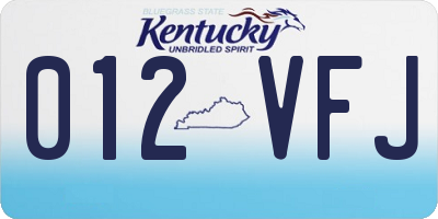 KY license plate 012VFJ