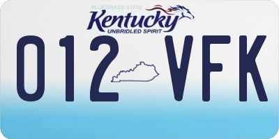 KY license plate 012VFK