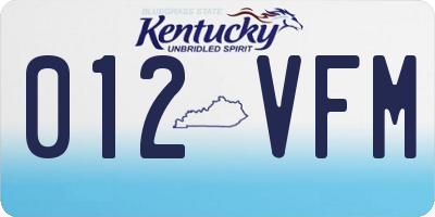 KY license plate 012VFM