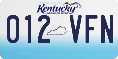 KY license plate 012VFN
