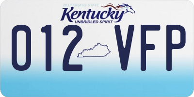 KY license plate 012VFP