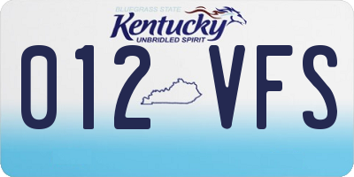 KY license plate 012VFS