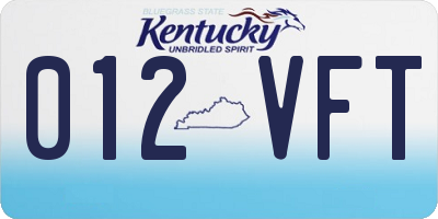 KY license plate 012VFT