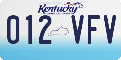 KY license plate 012VFV