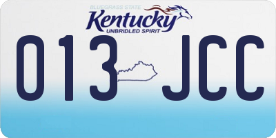 KY license plate 013JCC