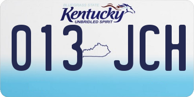 KY license plate 013JCH