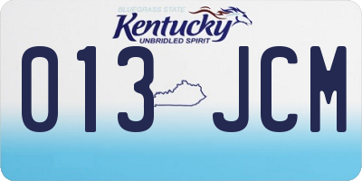 KY license plate 013JCM