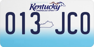 KY license plate 013JCO