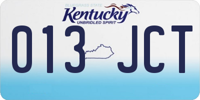 KY license plate 013JCT