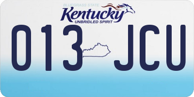 KY license plate 013JCU
