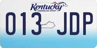 KY license plate 013JDP