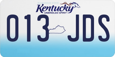 KY license plate 013JDS