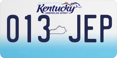 KY license plate 013JEP
