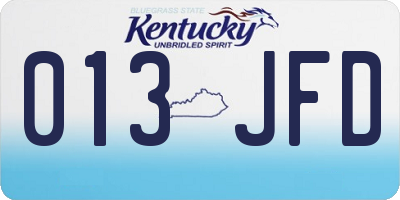 KY license plate 013JFD