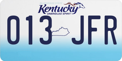 KY license plate 013JFR