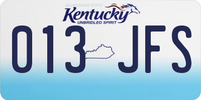 KY license plate 013JFS