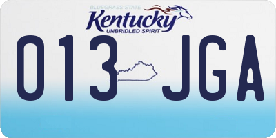KY license plate 013JGA