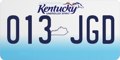 KY license plate 013JGD