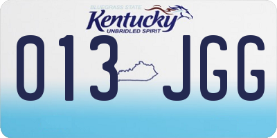 KY license plate 013JGG