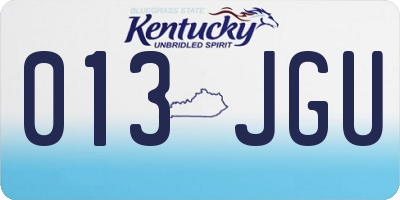 KY license plate 013JGU