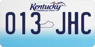 KY license plate 013JHC