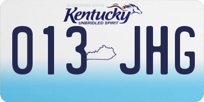 KY license plate 013JHG